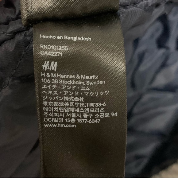 Vintage L.O.G.G. H&M navy thermal lined removable Sherpa hood parka coat Sz 12 - Picture 12 of 16